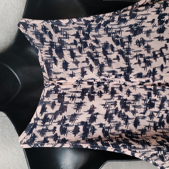 Banana Republic Pink & Navy Blue Double Layer Sleeveless Blouse SIZE: PETITE M - Picture 5 of 12